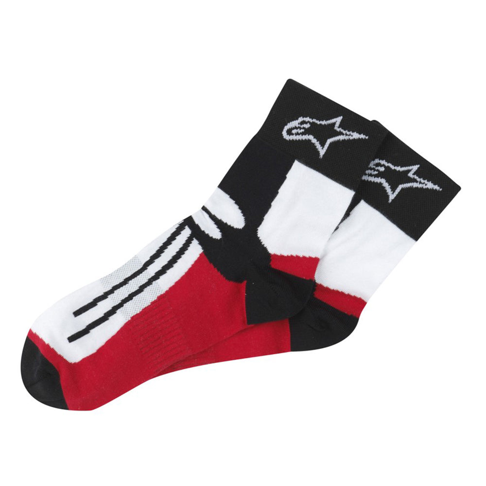 Alpinestars Racing Short Socks Black / Red - ThrottleChimp