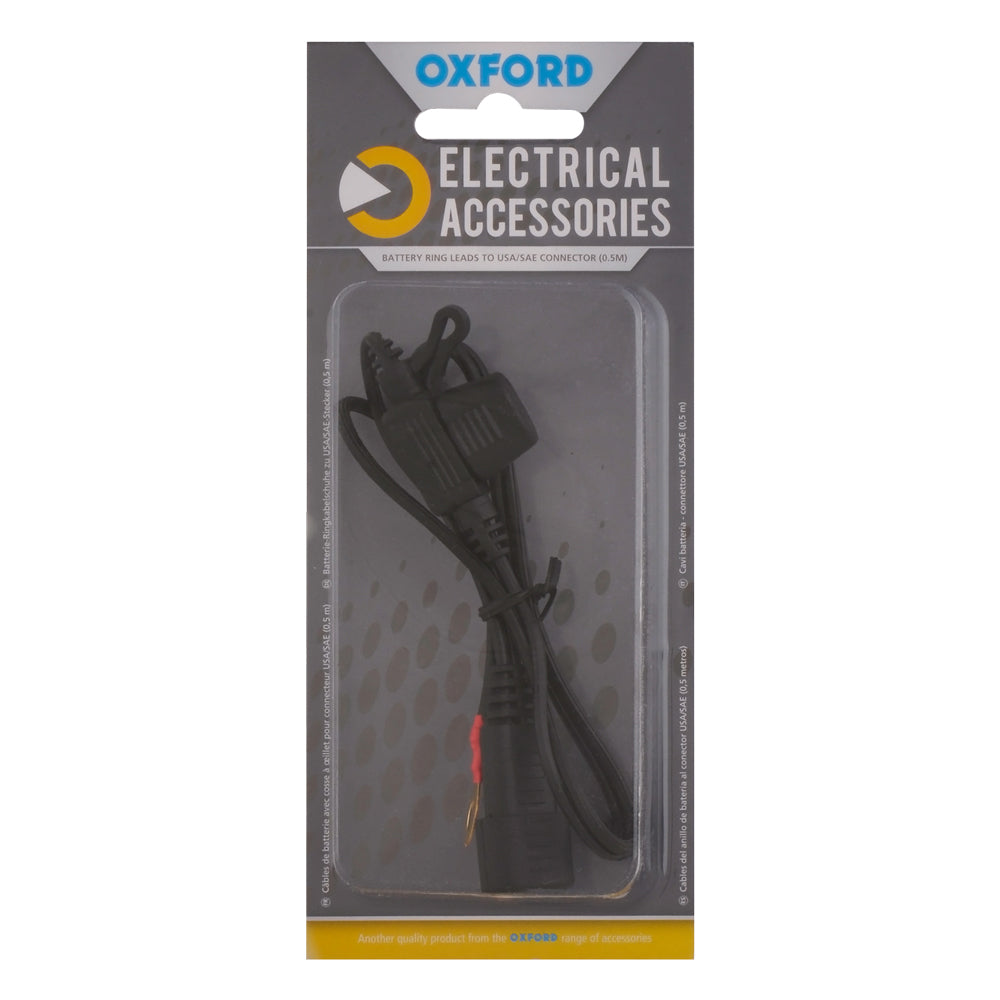 Oxford Battery Ring Leads To USA / SAE Connector FREE 1 YEAR Returns, FREE UK Delivery | ThrottleChimp