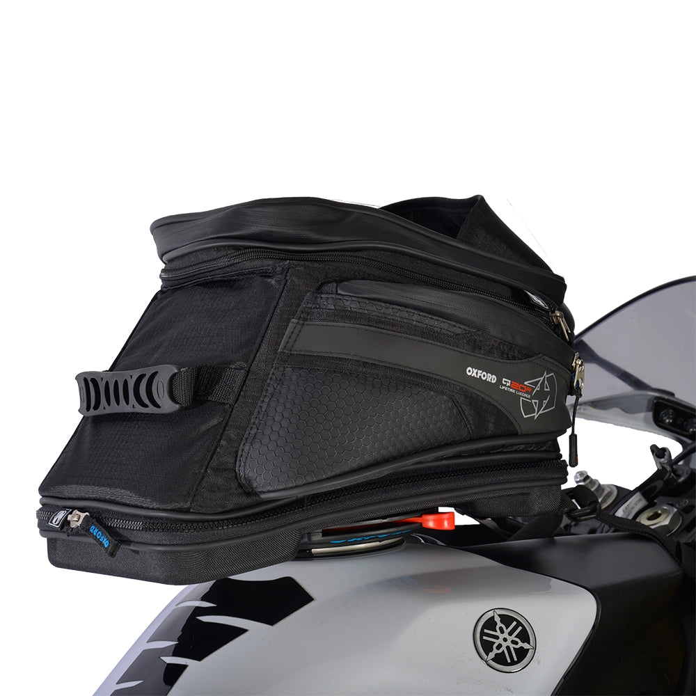 Oxford Q20R Quick Release Tank Bag Black - 20 Litres - ThrottleChimp