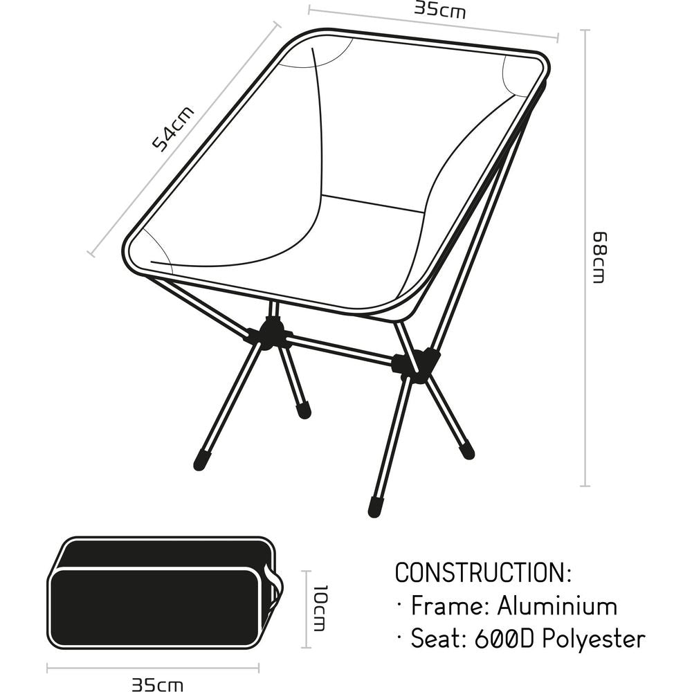 Oxford Camping Chair Black (Image 5) - ThrottleChimp