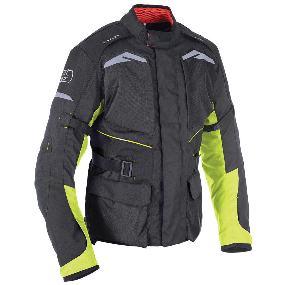 Oxford Quebec 1.0 Textile Jacket Black / Fluo Yellow - ThrottleChimp