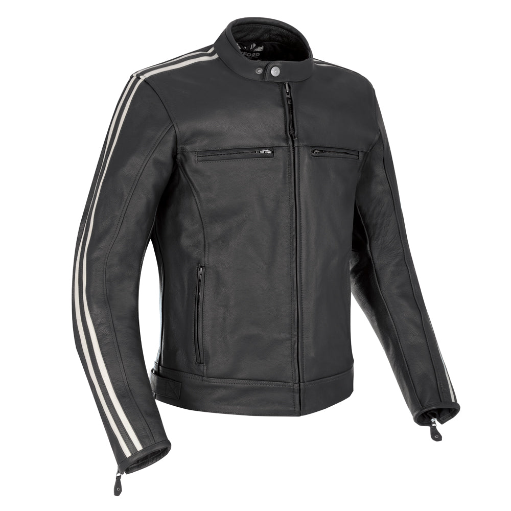 Oxford Bladon Leather Jacket Black - ThrottleChimp