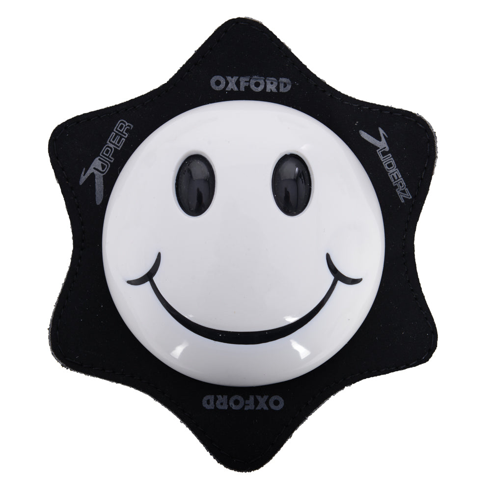 Oxford Smiler Knee Sliders White - ThrottleChimp