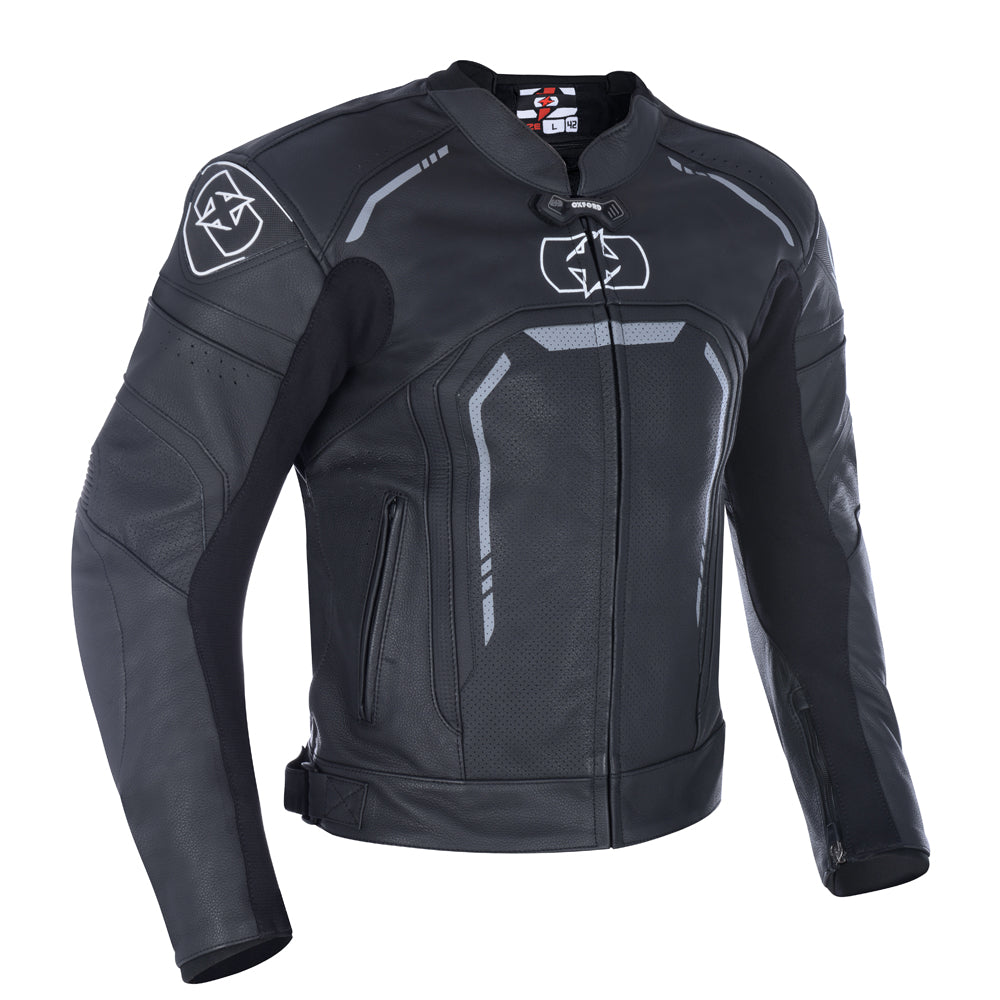 Oxford Strada Sports Leather Jacket Stealth Black - ThrottleChimp