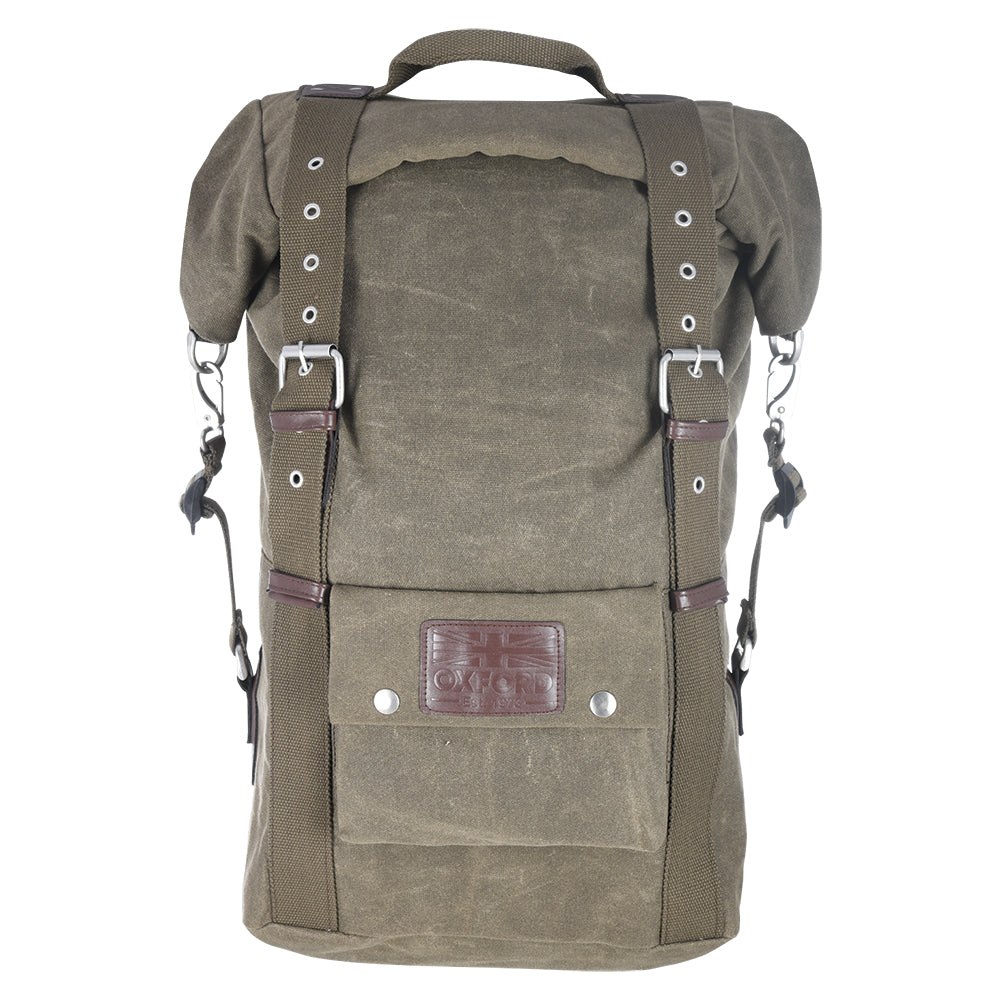 Oxford Heritage Backpack Khaki - 30 Litres FREE 1 YEAR Returns, FREE UK Delivery | ThrottleChimp