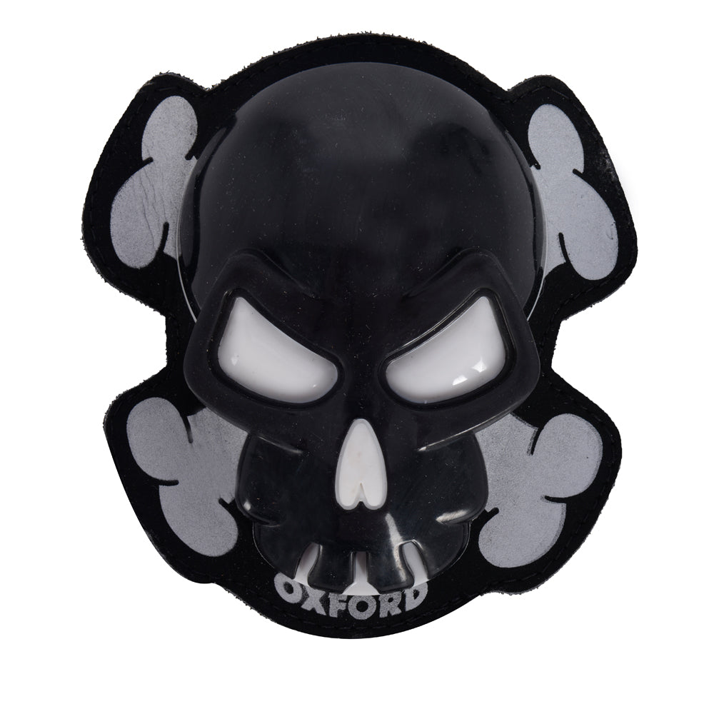 Oxford Skull Knee Sliders Black - ThrottleChimp