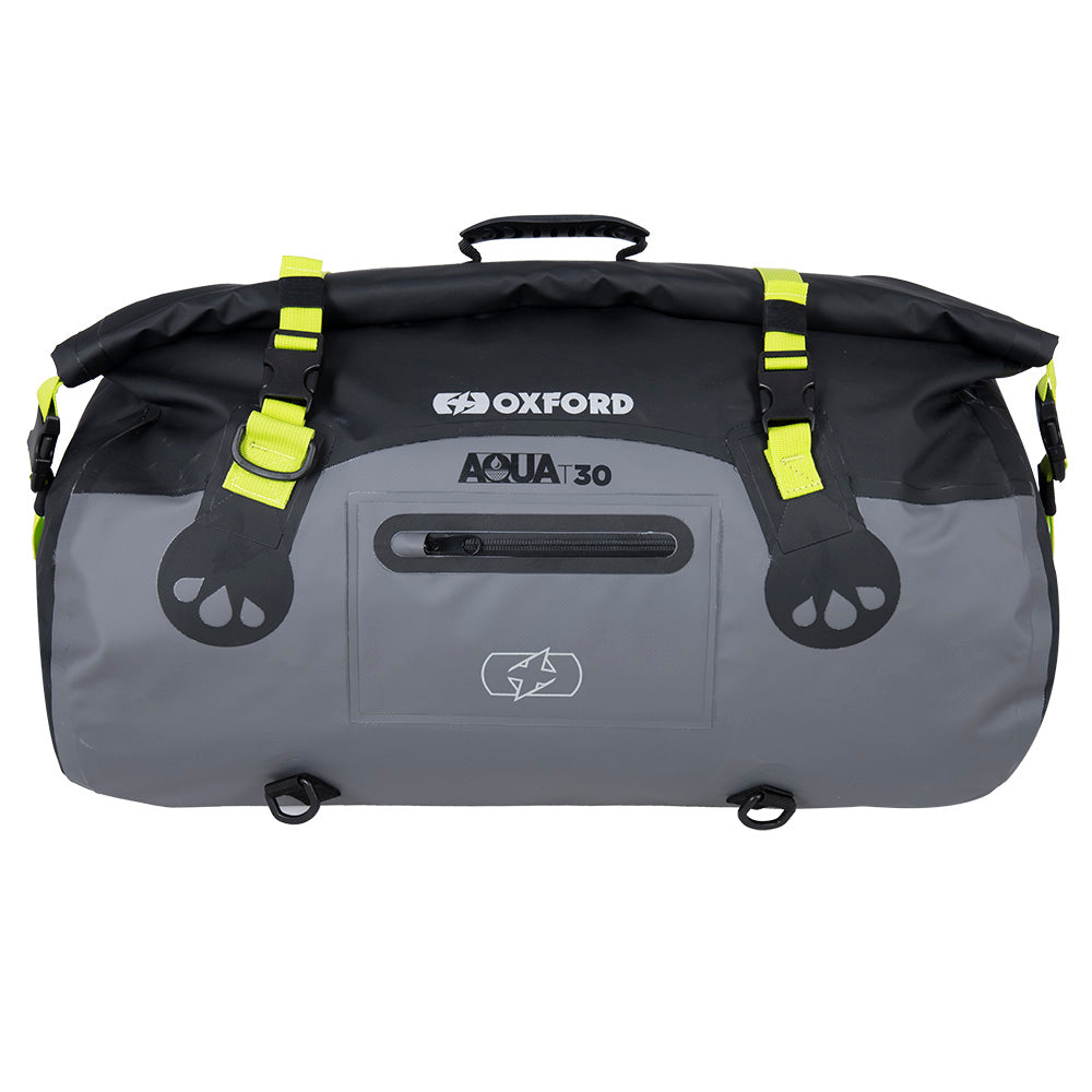 Oxford Aqua T30 Roll Bag Black / Grey / Fluo Yellow - 30 Litres - ThrottleChimp