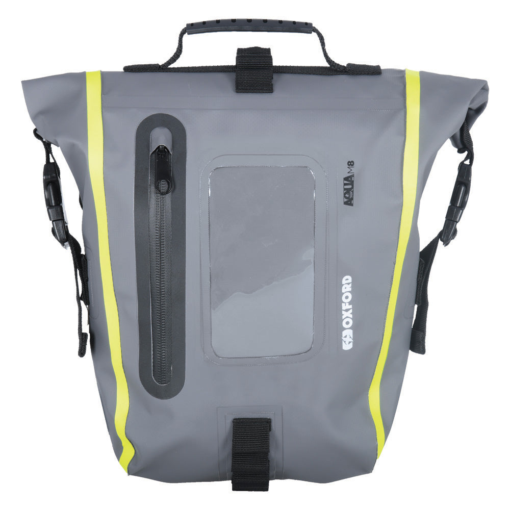 Oxford Aqua M8 Tank Bag Black / Grey / Fluo Yellow - 8 Litres - ThrottleChimp