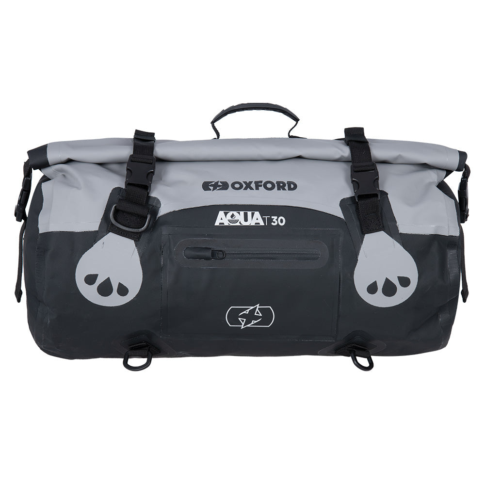 Oxford Aqua T30 Roll Bag Grey / Black - 30 Litres - ThrottleChimp