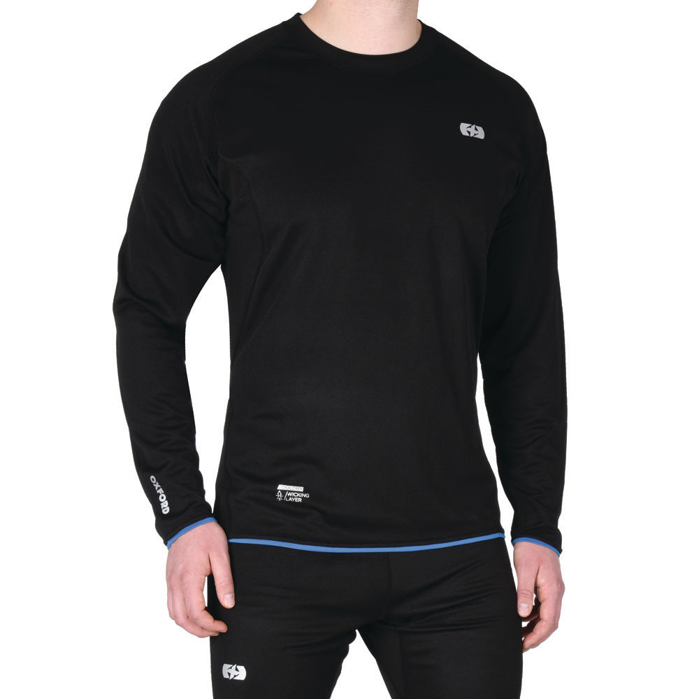 Oxford Cool Dry Wicking Base Layer Top Black - ThrottleChimp