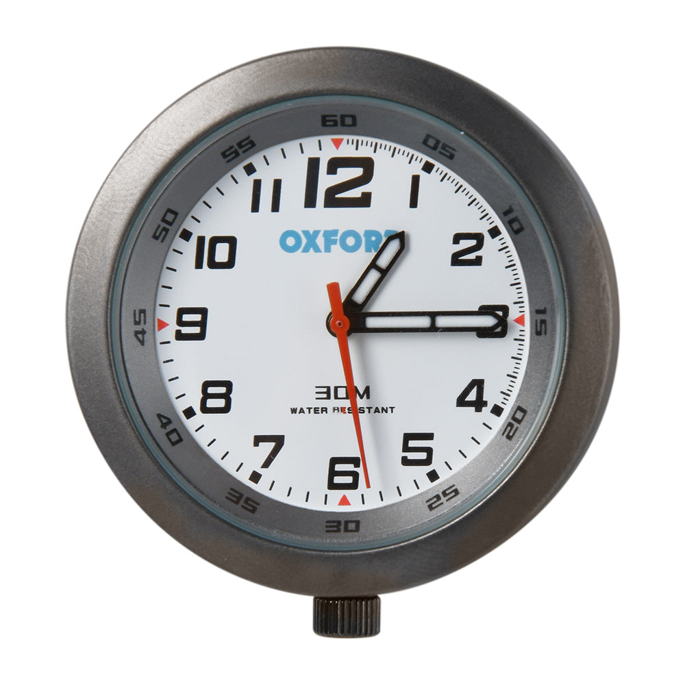 Oxford Analog Clock Titanium Case & White Face - ThrottleChimp