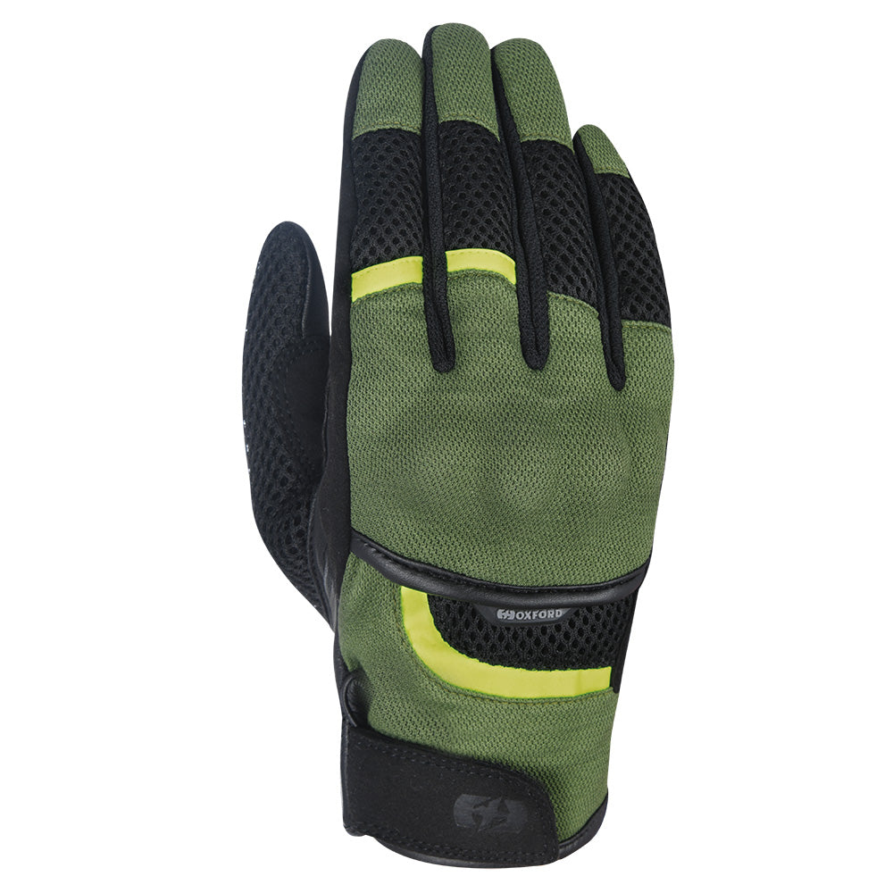 Oxford Brisbane Air Short Summer Gloves Green / Black - ThrottleChimp