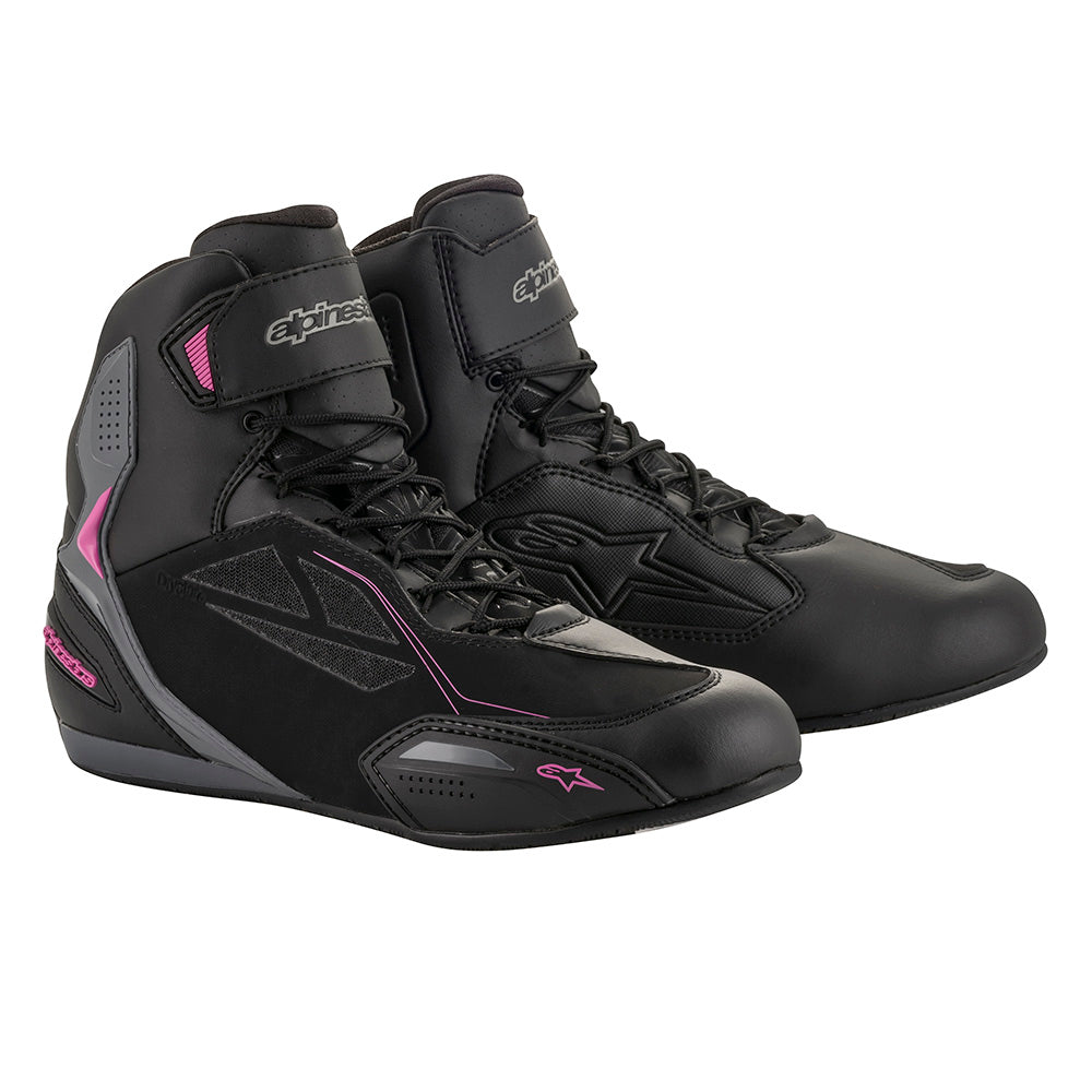 Alpinestars Stella Faster 3 Drystar Ladies Shoes Black / Dark Grey / Fuchsia - ThrottleChimp