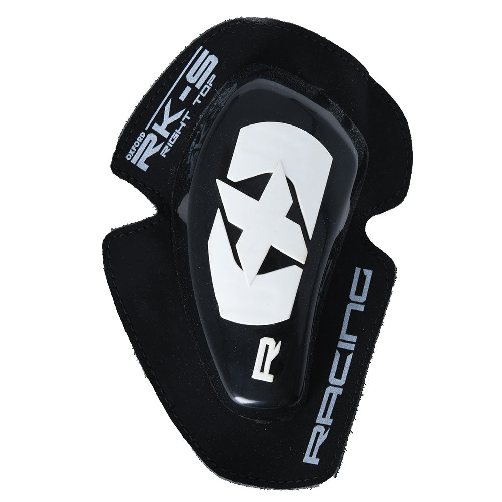 Oxford RK-S Knee Sliders Black / White - ThrottleChimp