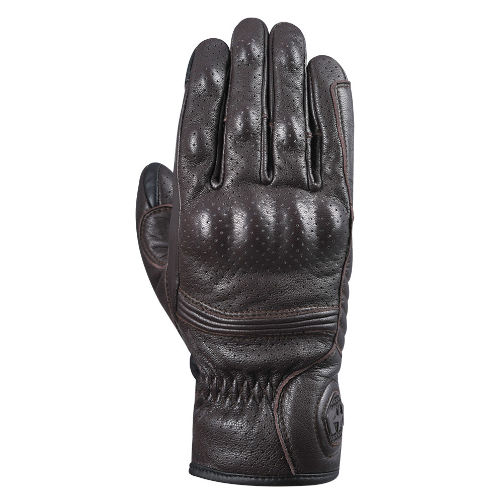 Oxford Tucson 1.0 Leather Gloves Brown - ThrottleChimp