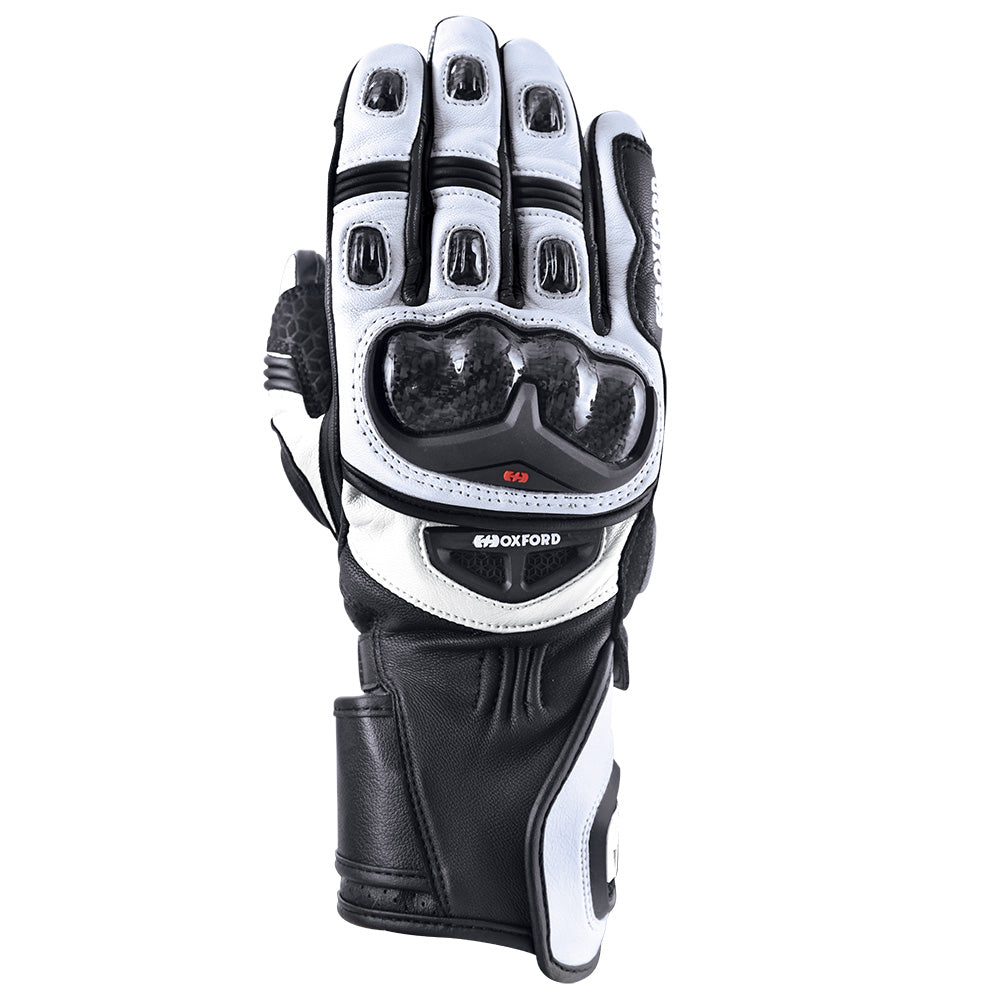 Oxford RP-2R Leather Gloves Black / White - ThrottleChimp