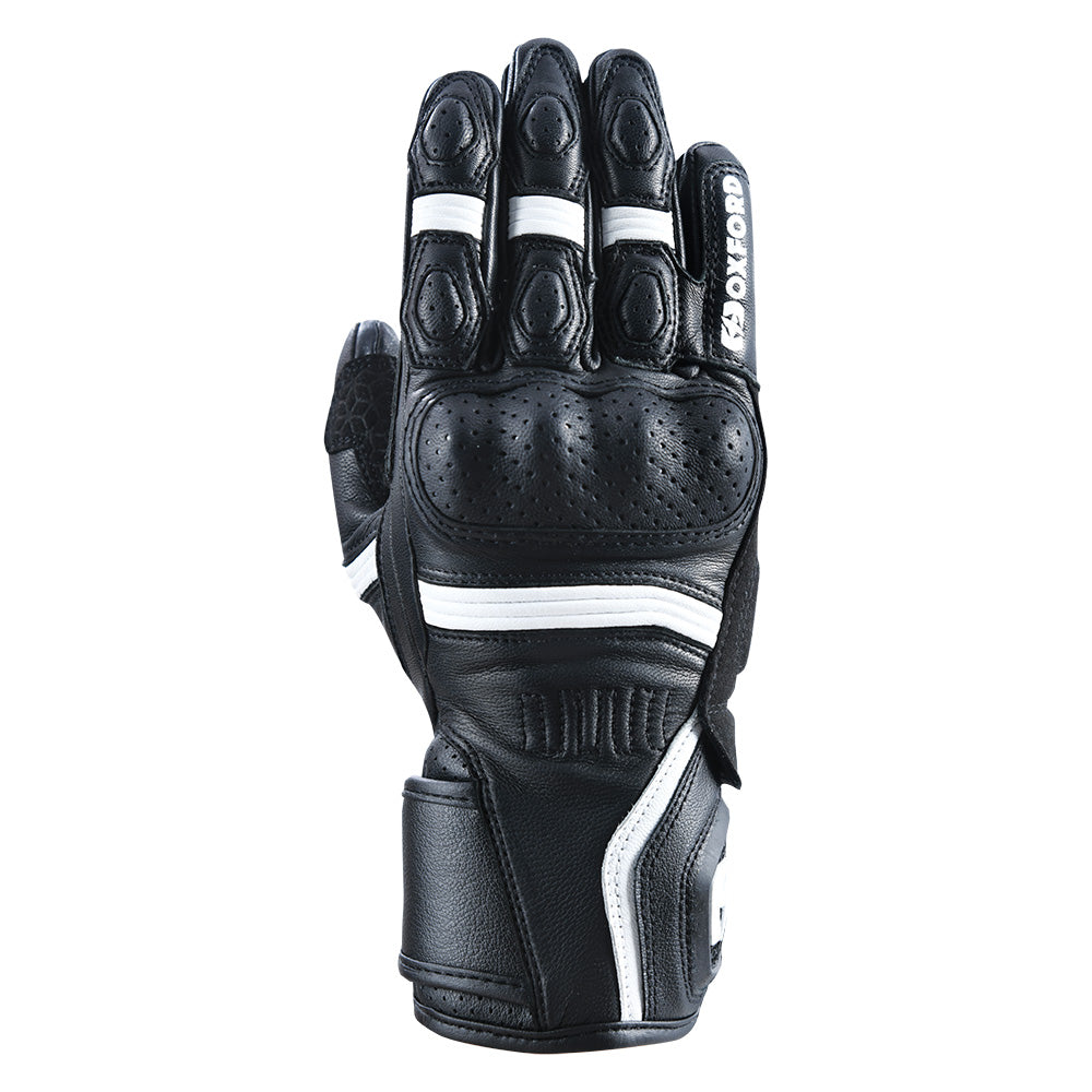 Oxford RP-5 2.0 Leather Gloves Black / White - ThrottleChimp