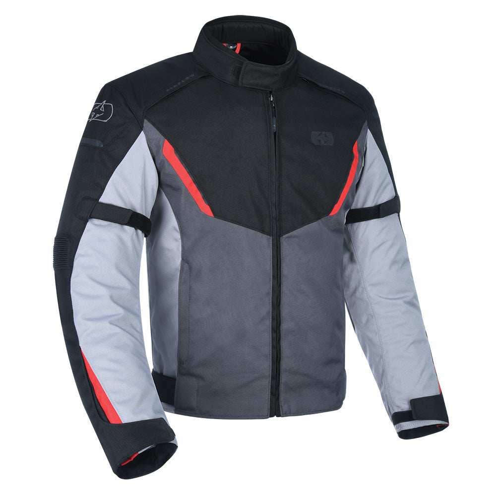 Oxford Delta 1.0 Textile Jacket Black / Grey / Red - ThrottleChimp