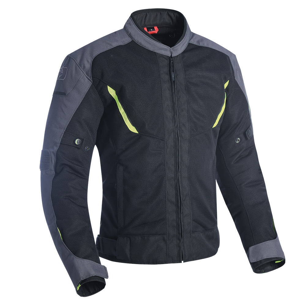 Oxford Delta 1.0 Air Textile Jacket Black / Grey / Fluo Yellow - ThrottleChimp