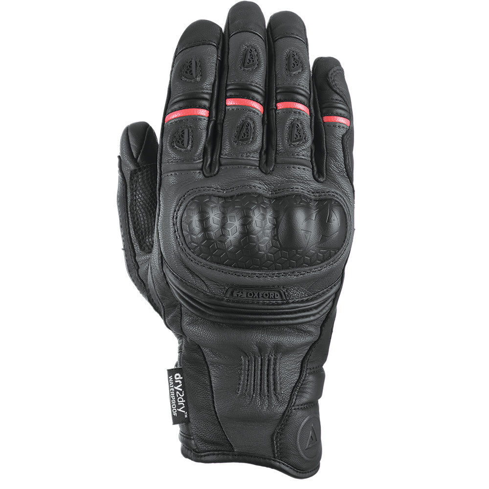 Oxford Mondial Short Leather Gloves Tech Black - ThrottleChimp