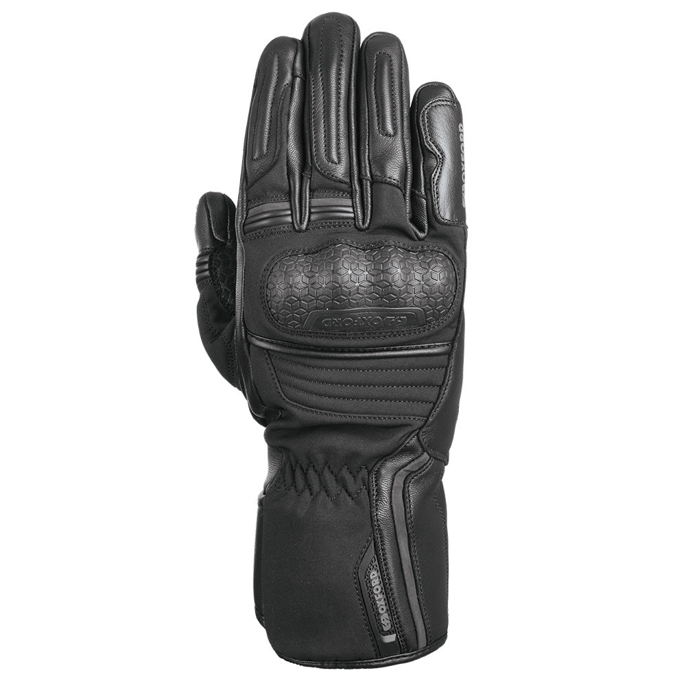 Oxford Hexham Waterproof Leather Gloves Tech Black - ThrottleChimp