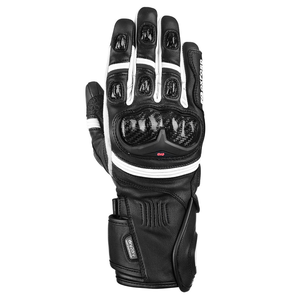 Oxford RP-2R Waterproof Leather Gloves Black / White - ThrottleChimp