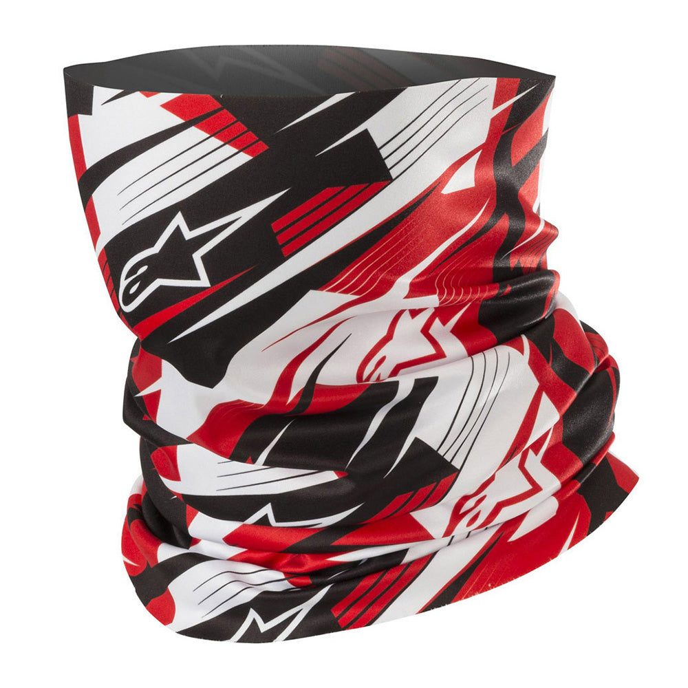 Alpinestars Blurred Neck Tube Black / White / Red - ThrottleChimp