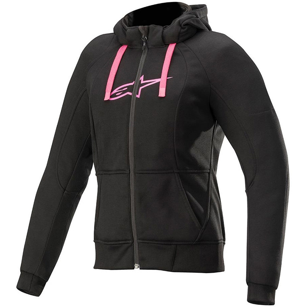 Alpinestars Stella Chrome Sport Ladies Hoodie Black / Fuchsia - ThrottleChimp