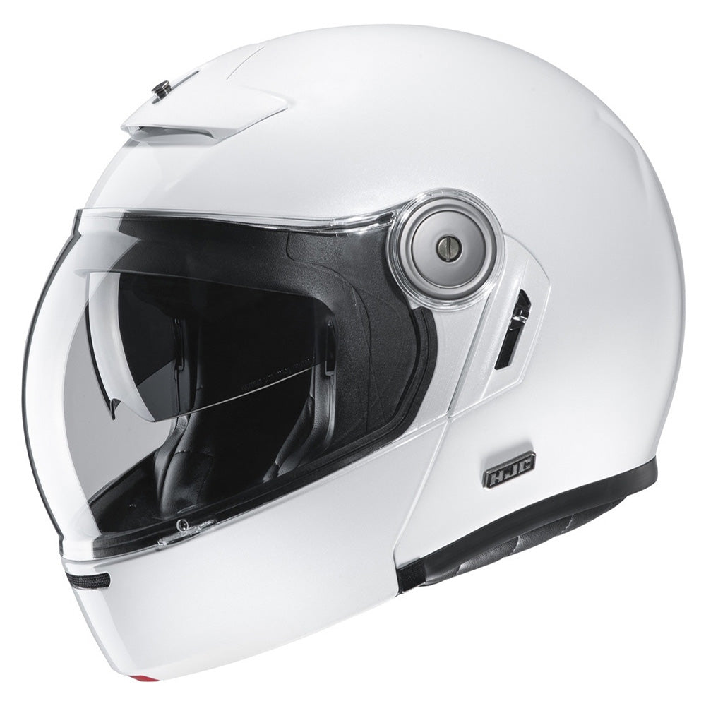 HJC V90 Flip-Up Helmet Pearl White FREE 1 YEAR Returns, FREE UK Delivery | ThrottleChimp