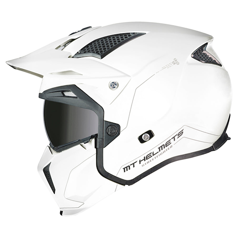 MT Streetfighter Adventure Helmet Pearl White - ThrottleChimp