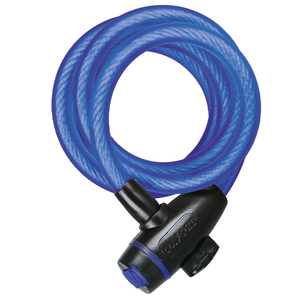 Oxford Cable Lock Blue - 1.8m x 12mm - ThrottleChimp