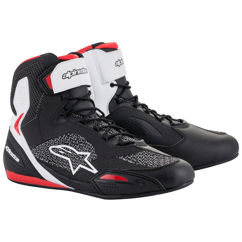 Alpinestars Faster 3 Rideknit Shoes Black / White / Red - ThrottleChimp