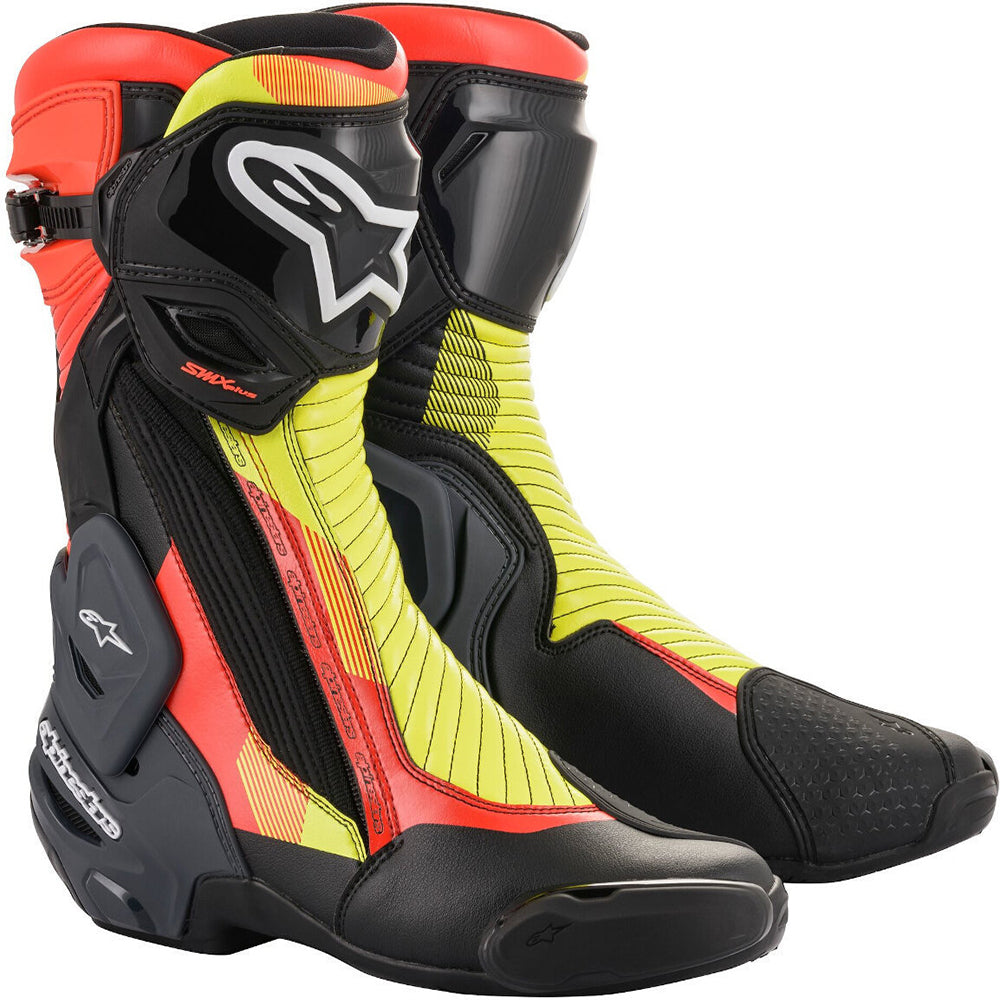 Alpinestars Smx Plus V2 Boots Black / Red / Fluo Yellow / Grey - ThrottleChimp