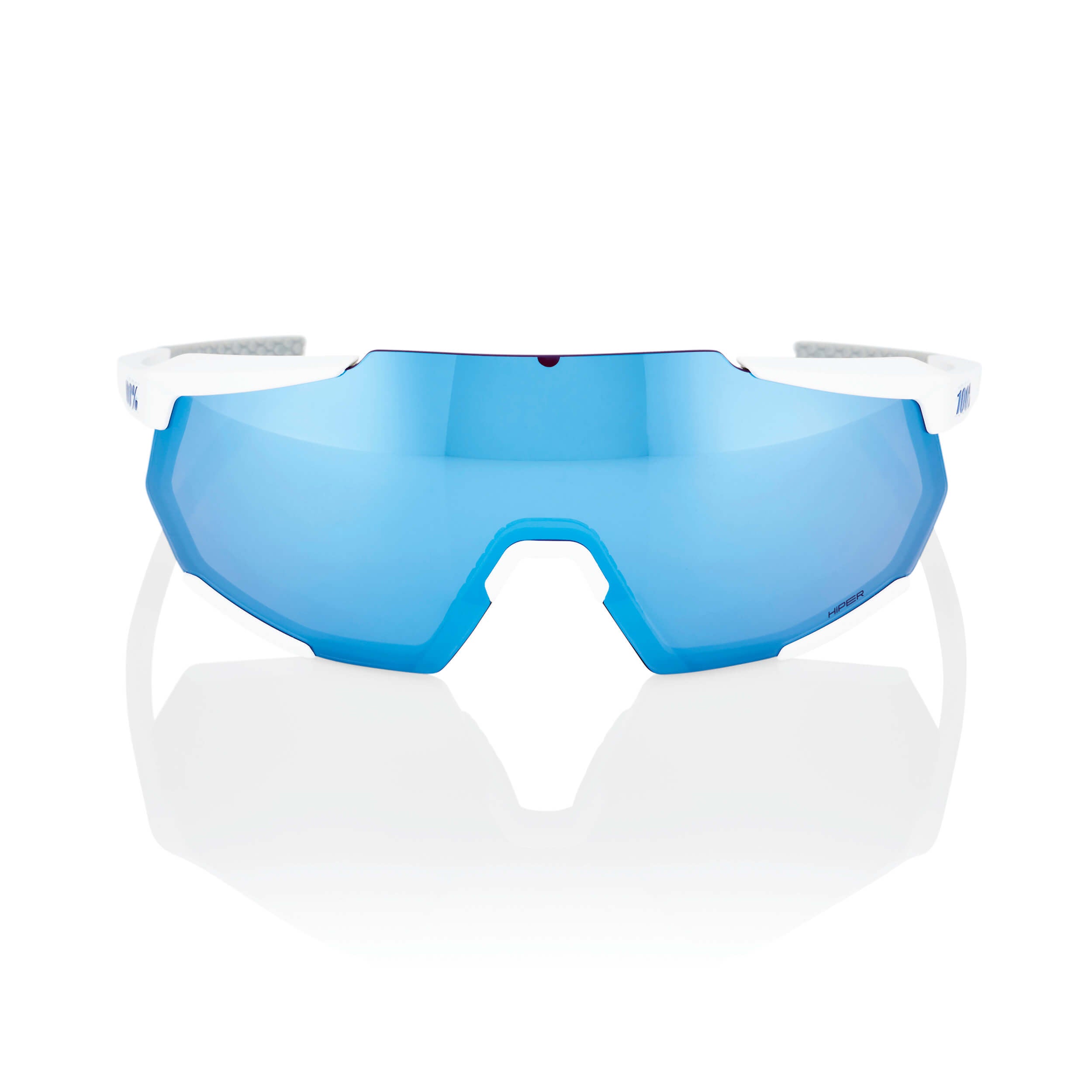 100% Racetrap 3.0 Glasses Matt White / HiPER Blue Multilayer Mirror Lens FREE 1 YEAR Returns, FREE UK Delivery | ThrottleChimp