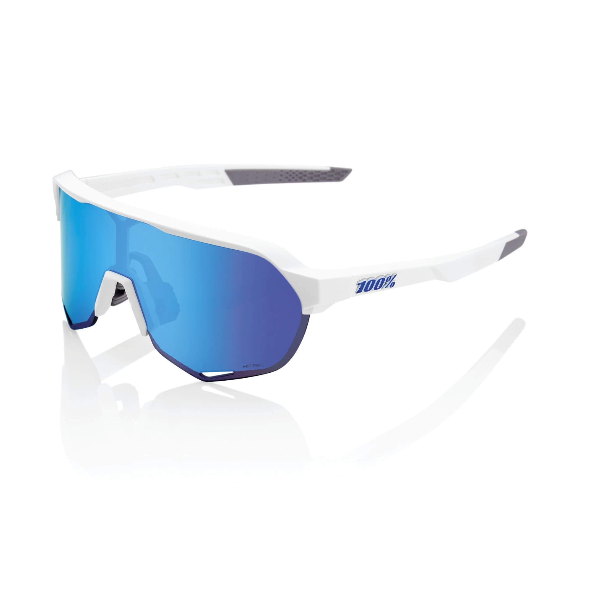 100% S2 Glasses Matt White / HiPER Blue Multilayer Mirror Lens FREE 1 YEAR Returns, FREE UK Delivery | ThrottleChimp