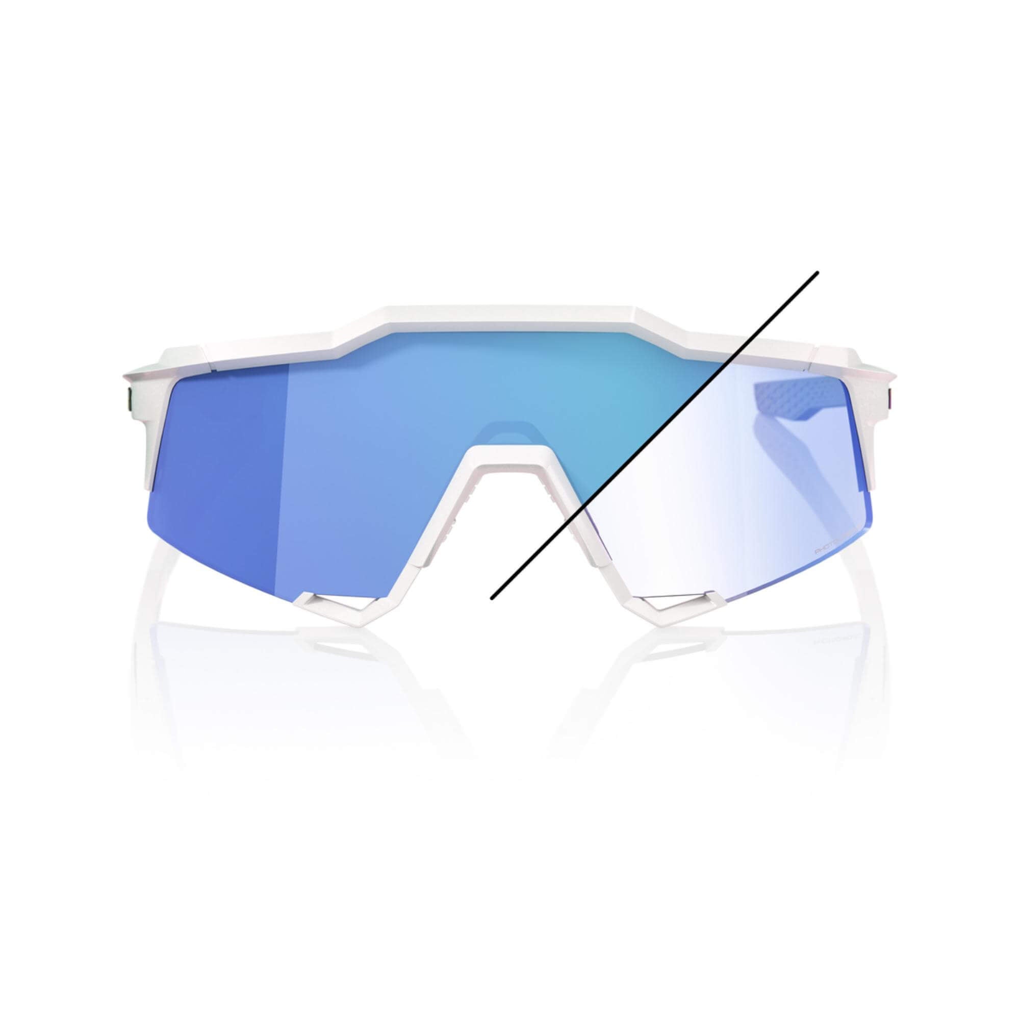 100% Speedcraft Bastille LE Glasses Pearl White Glitter / Blue Mirror Photochromic FREE 1 YEAR Returns, FREE UK Delivery | ThrottleChimp