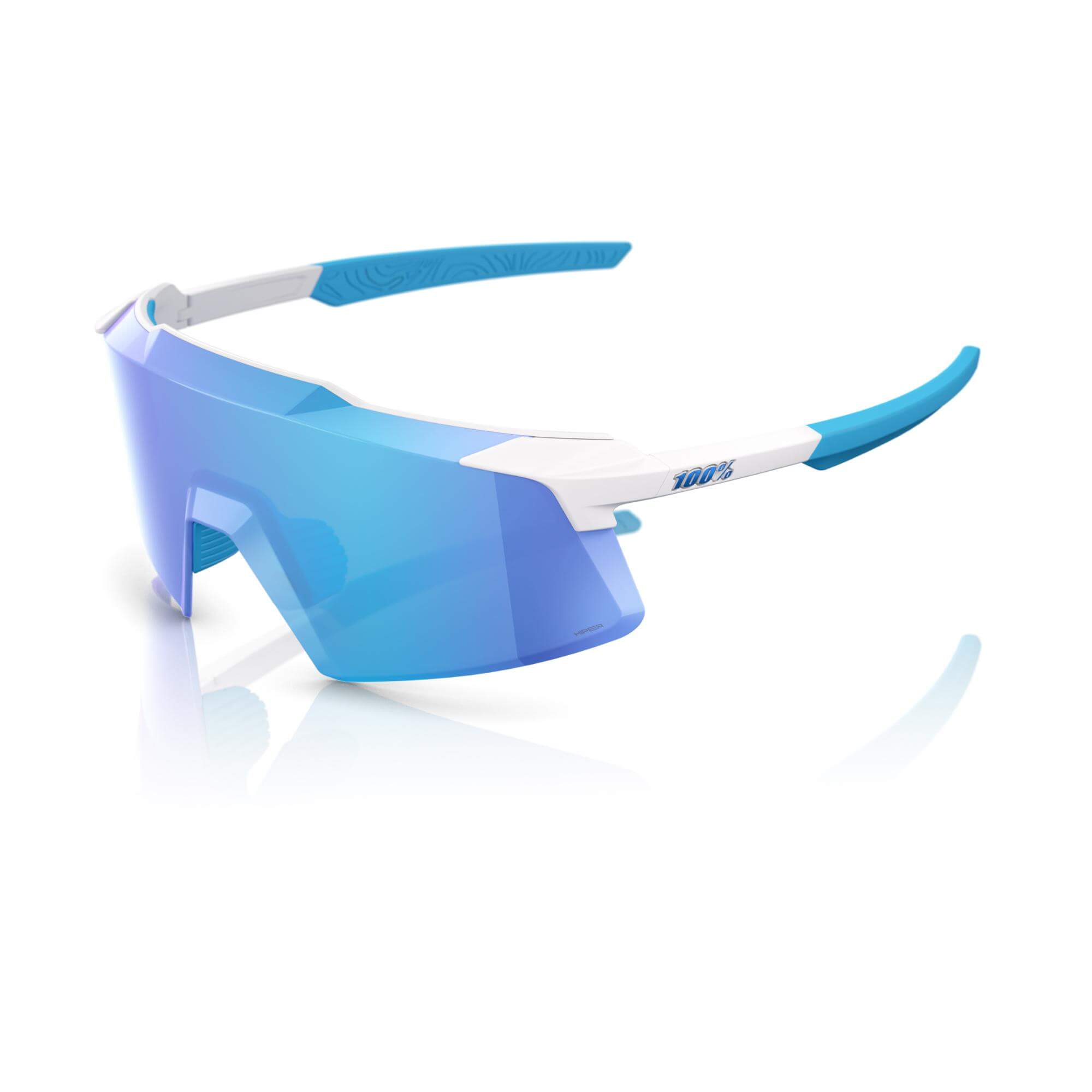 100% Aerocraft Glasses Matt White / HiPER Blue Mirror Lens FREE 1 YEAR Returns, FREE UK Delivery | ThrottleChimp