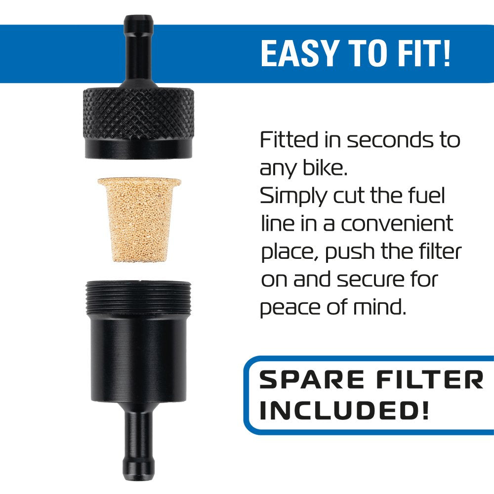 Oxford Motorcycle Alloy Fuel Filter Black - 6mm (Image 3) - ThrottleChimp