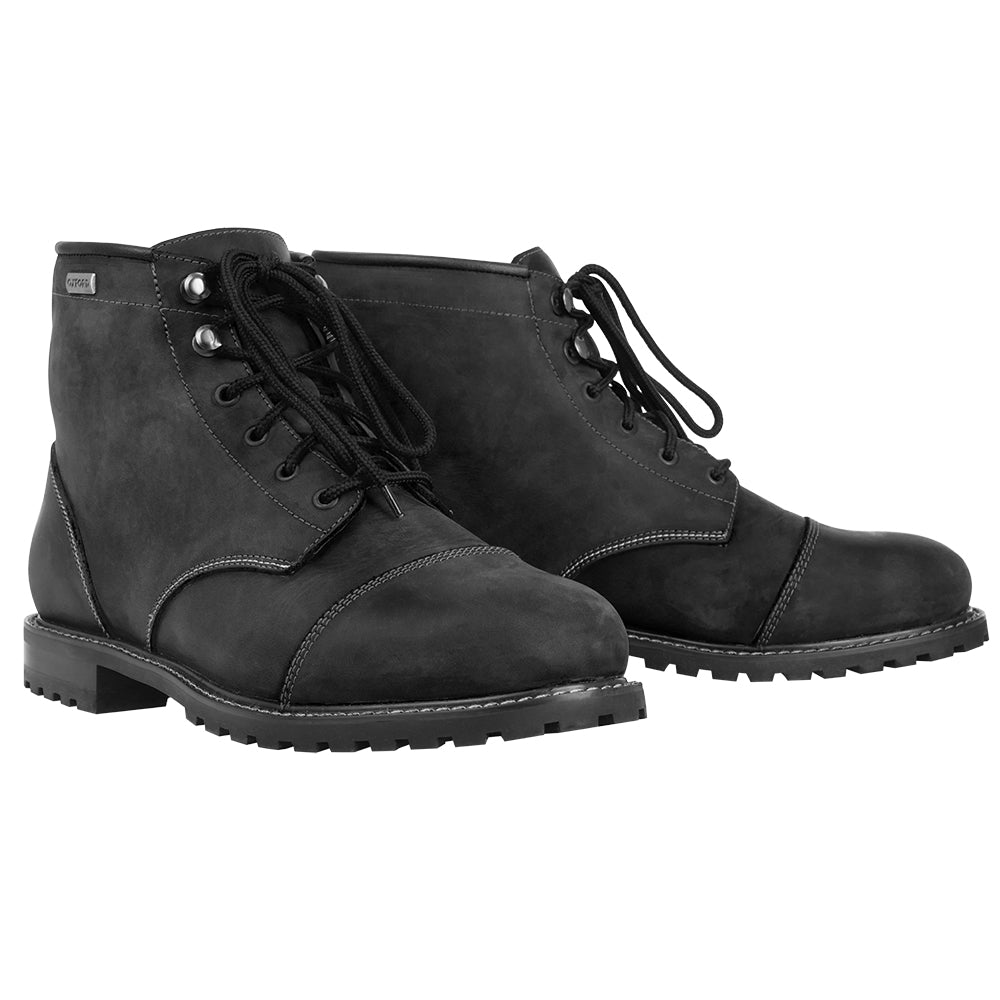 Oxford Hardy Leather Boots Charcoal - ThrottleChimp