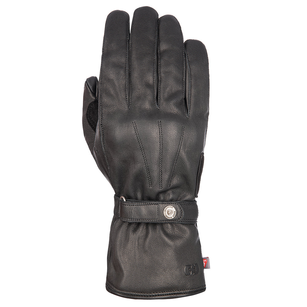 Oxford Holton Waterproof Leather Gloves Black - ThrottleChimp