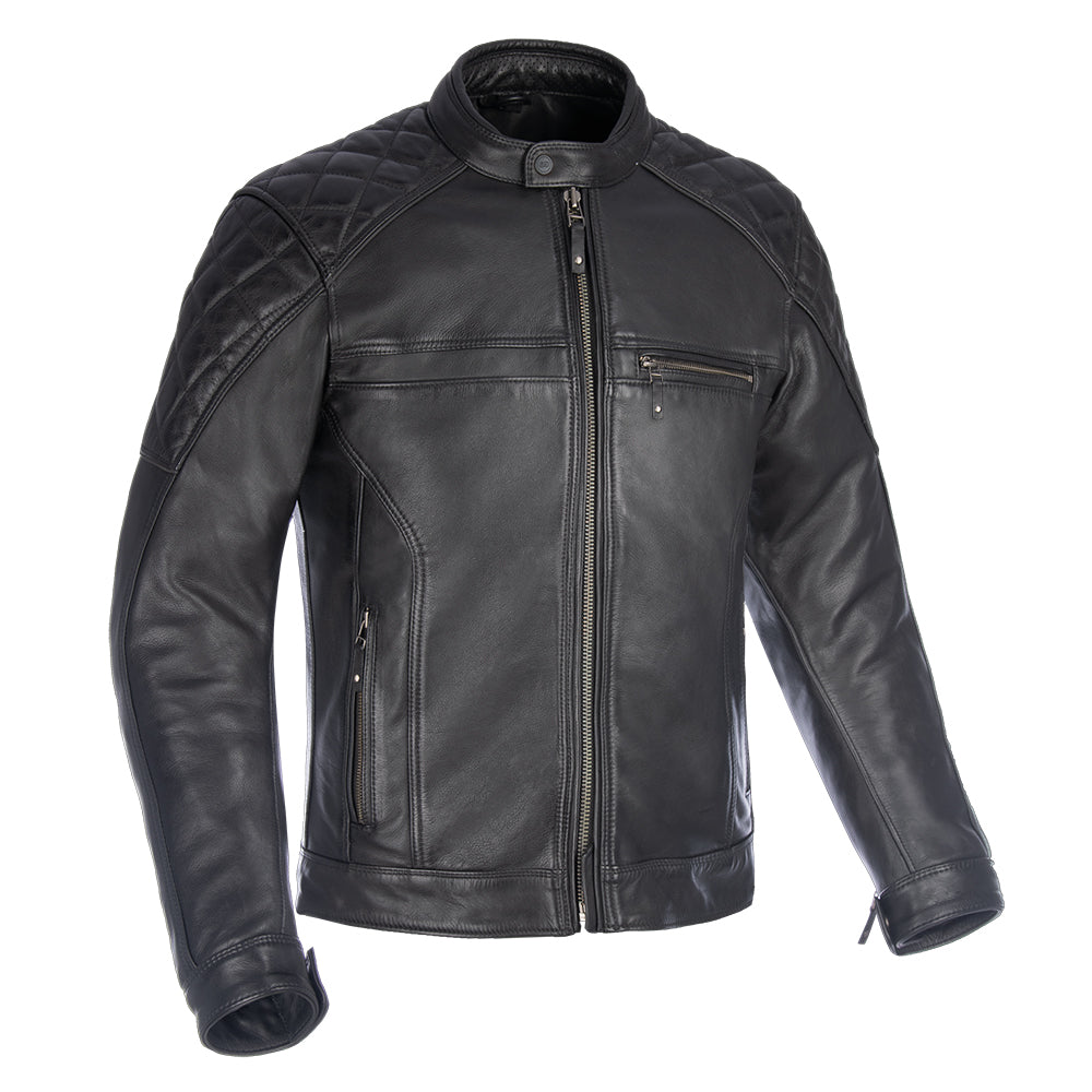 Oxford Route 73 2.0 Leather Jacket Black - ThrottleChimp