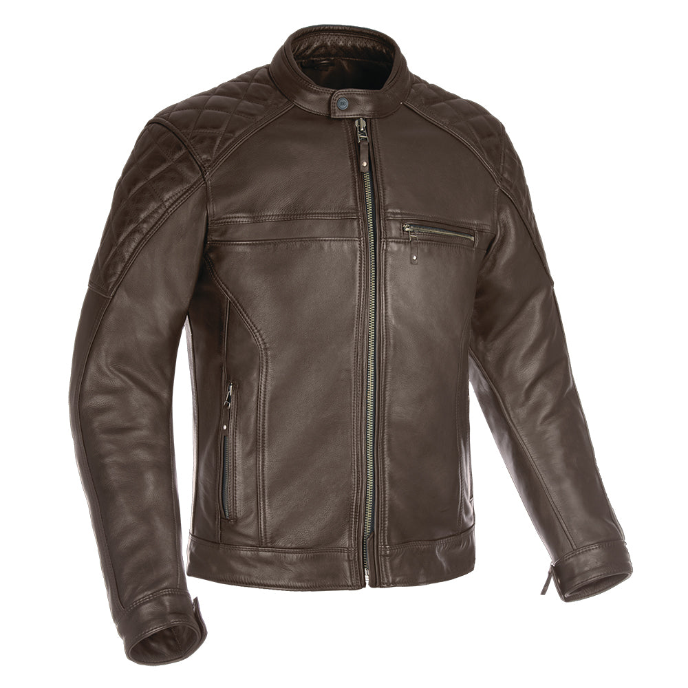 Oxford Route 73 2.0 Leather Jacket Brown - ThrottleChimp