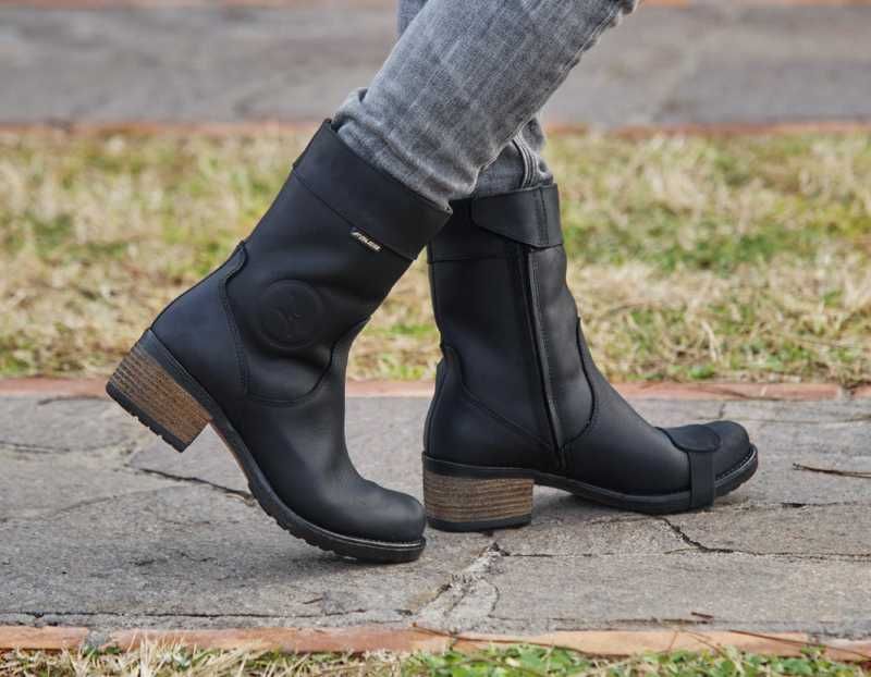 Falco Ayda 2 Ladies Leather Boots Black (Image 2) - ThrottleChimp