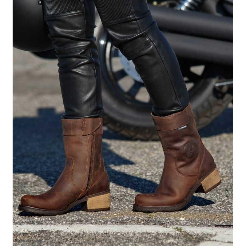 Falco Ayda 2 Ladies Leather Boots Brown FREE 1 YEAR Returns, FREE UK Delivery | ThrottleChimp