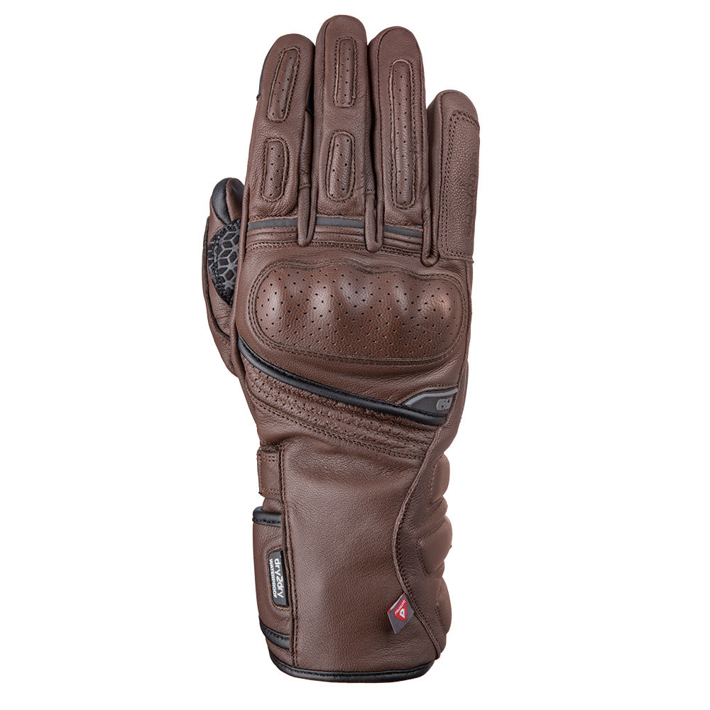 Oxford Hamilton Waterproof Leather Gloves Brown - ThrottleChimp