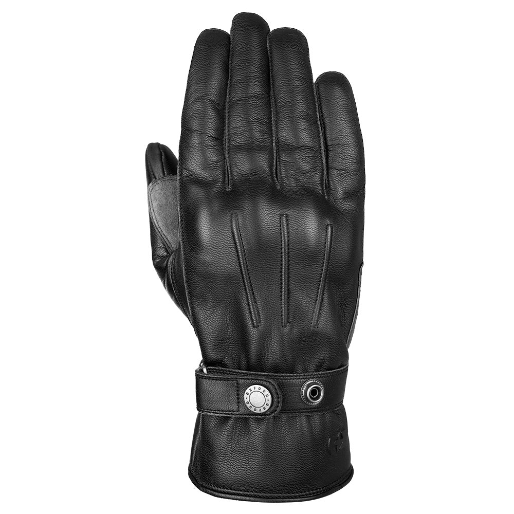 Oxford Holton 2.0 Leather Gloves Black - ThrottleChimp