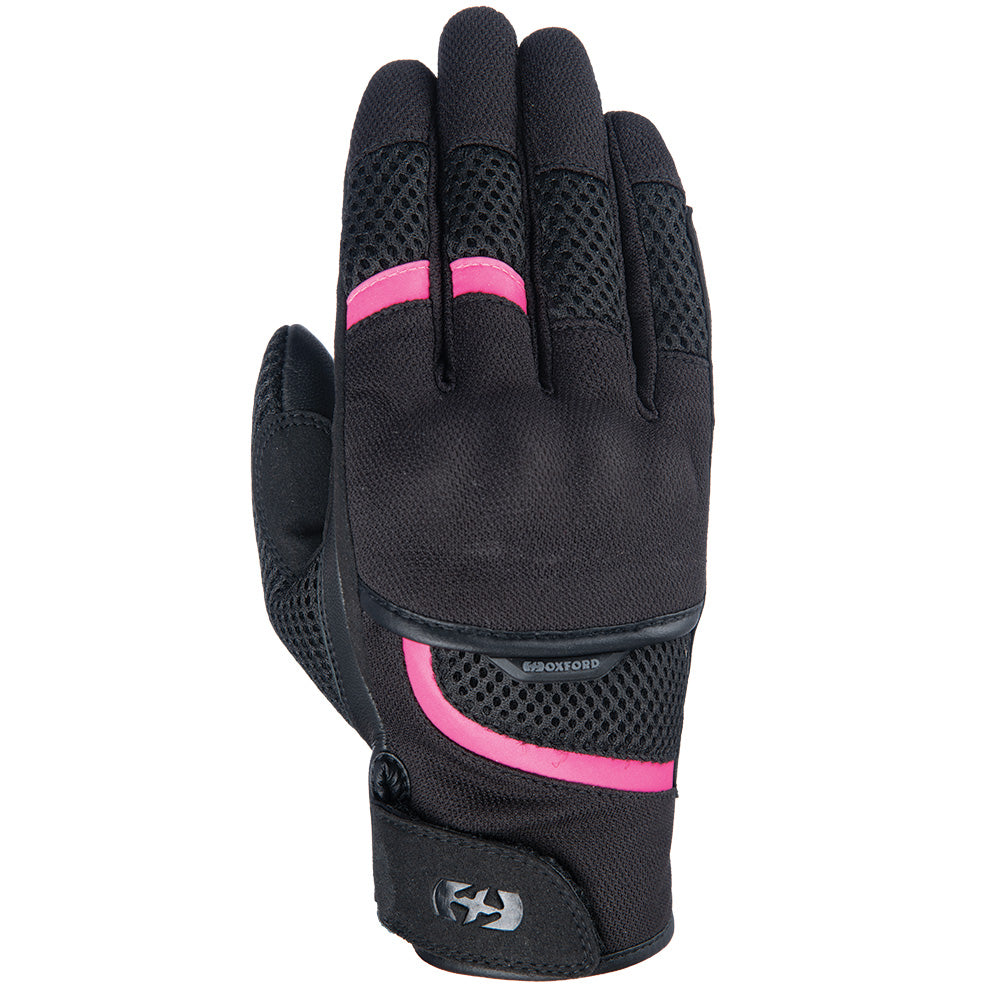 Oxford Brisbane Ladies Textile Gloves Black / Pink - ThrottleChimp