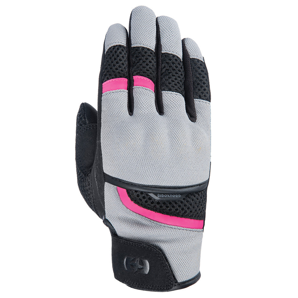 Oxford Brisbane Ladies Textile Gloves Grey / Pink / Black - ThrottleChimp