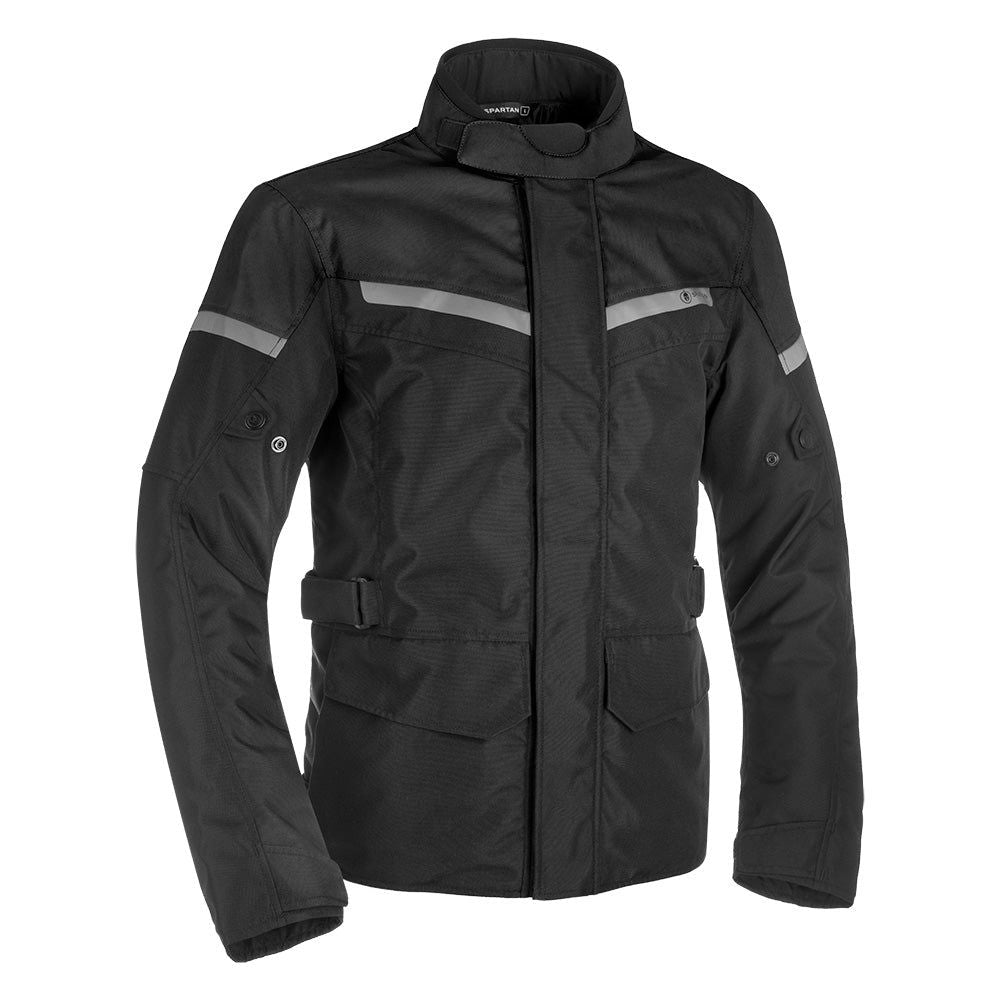 Spartan Long Waterproof Textile Jacket Black - ThrottleChimp