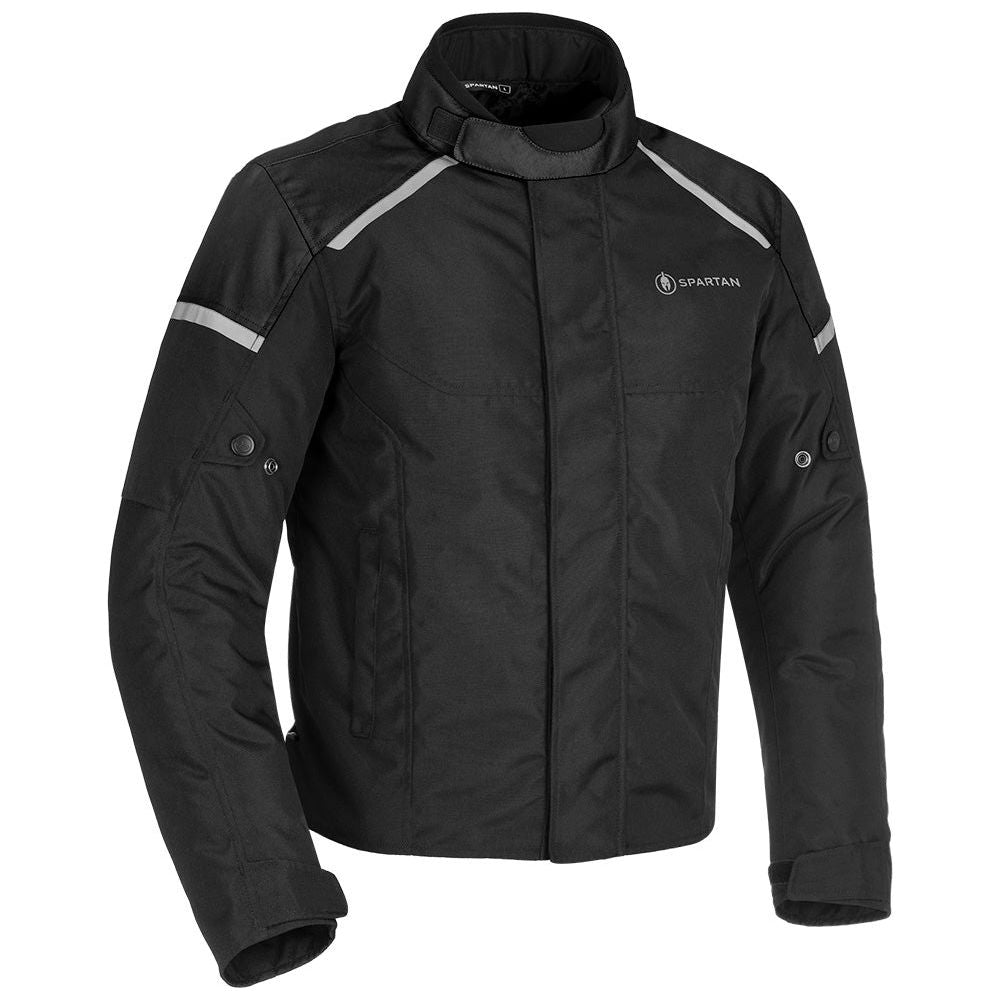 Spartan Short Waterproof Textile Jacket Black - ThrottleChimp